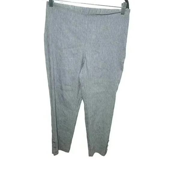J Jill Love Linen Stretch Pants Womens Small Blue Capri Linen Pull On - Picture 6 of 13